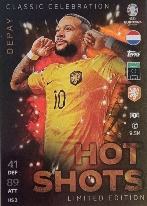 Topps UEFA EURO 2024 Match Attax Trading Cards – 1x HS 3 DEPAY LIMITED EDITION CARD