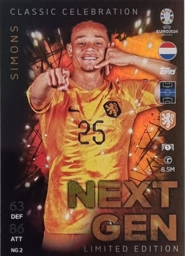 Topps UEFA EURO 2024 Match Attax Trading Cards – 1x NG 2 SIMONS LIMITED EDITION CARD