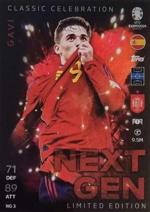 Topps UEFA EURO 2024 Match Attax Trading Cards – 1x NG 3 GAVI LIMITED EDITION CARD