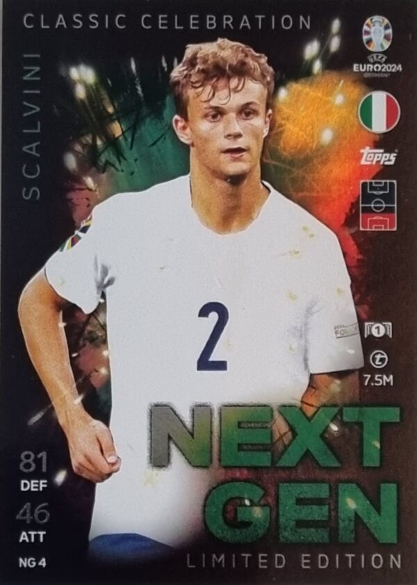 Topps UEFA EURO 2024 Match Attax Trading Cards – 1x NG 4 SCALVINI LIMITED EDITION CARD