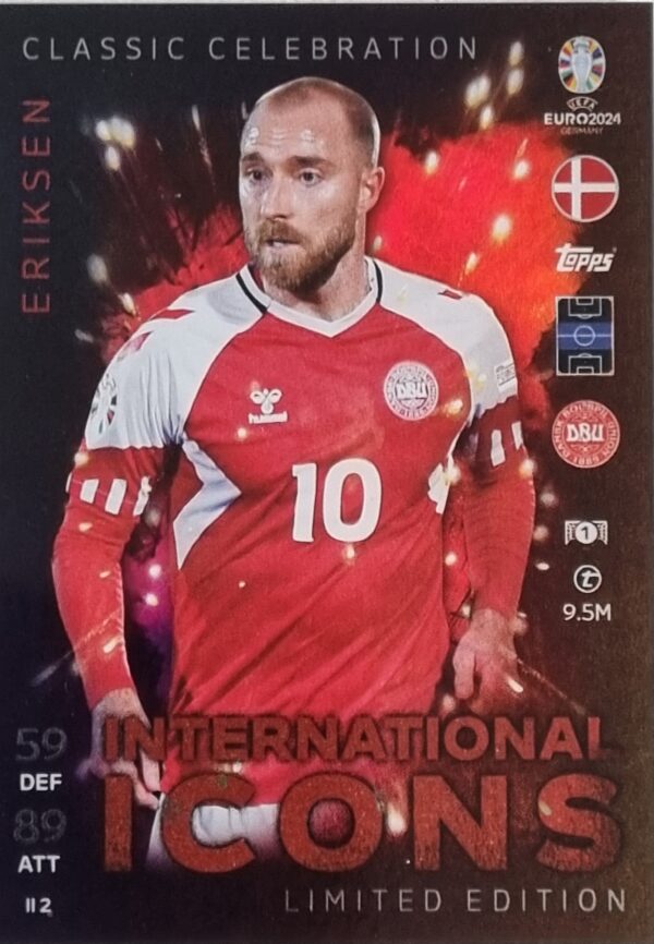 Topps UEFA EURO 2024 Match Attax Trading Cards – 1x II 2 ERIKSEN LIMITED EDITION CARD