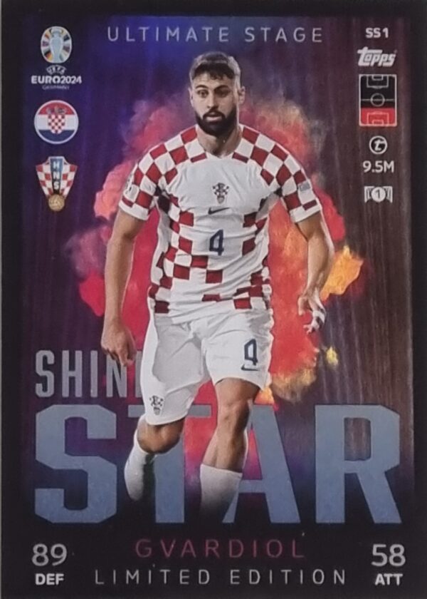 Topps UEFA EURO 2024 Match Attax Trading Cards – 1x SS 1 GVARDIOL LIMITED EDITION CARD