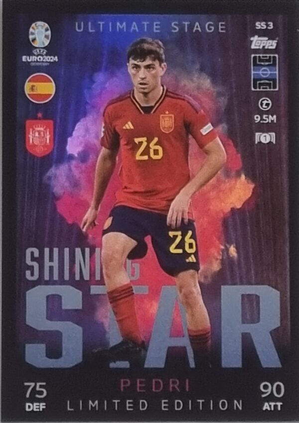 Topps UEFA EURO 2024 Match Attax Trading Cards – 1x SS 3 PEDRI LIMITED EDITION CARD