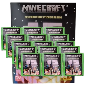 Panini Minecraft Celebration Sticker / 1x Sammelalbum + 15x Stickertüten