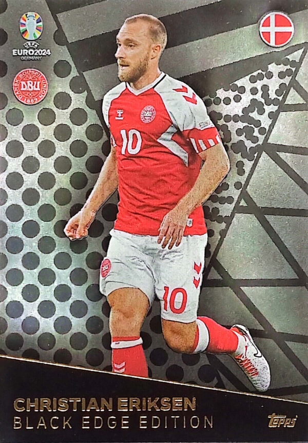 Topps UEFA EURO 2024 Match Attax Trading Cards / BE2 CHRSITIAN ERIKSEN BLACK EDGE EDITION