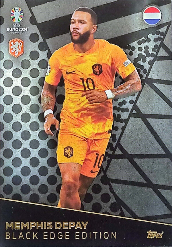 Topps UEFA EURO 2024 Match Attax Trading Cards / BE5 MEMPHIS DEPAY BLACK EDGE EDITION