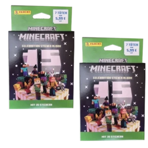 Panini Minecraft Celebration Sticker / 2x Eco Blister je 7x Stickertüten