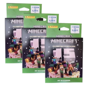 Panini Minecraft Celebration Sticker / 3x Eco Blister je 7x Stickertüten