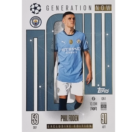 Topps Champions League Match Attax 2024/2025 / GN 1 PHIL FODEN GENERATION NOW