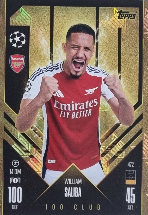 Topps Champions League Match Attax 2024/2025 / 472 WILLIAM SALIBA CLUB 100