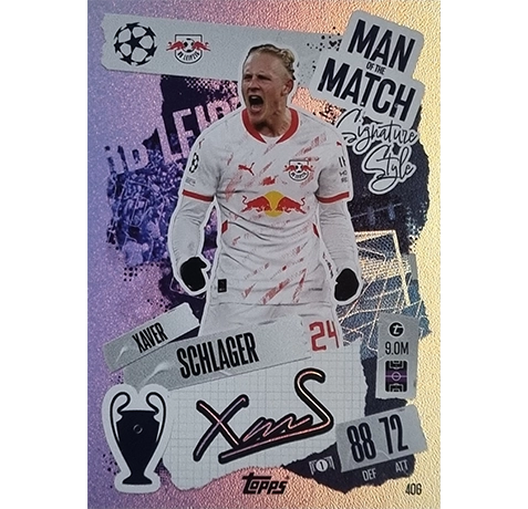 Topps Champions League Match Attax 2024/2025 / 406 XAVER SCHLAGER