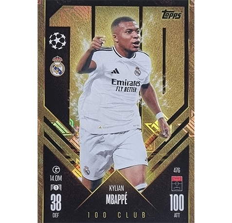 Topps Champions League Match Attax 2024/2025 / 476 KYLIAN MBAPPE CLUB 100