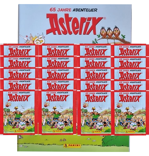 Panini Asterix 65 Jahre Abenteuer Sticker / 1x Sammelalbum inkl. 20x Stickertüten