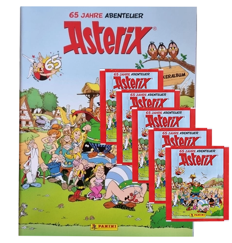 Panini Asterix 65 Jahre Abenteuer Sticker / 1x Sammelalbum inkl. 5x Stickertüten