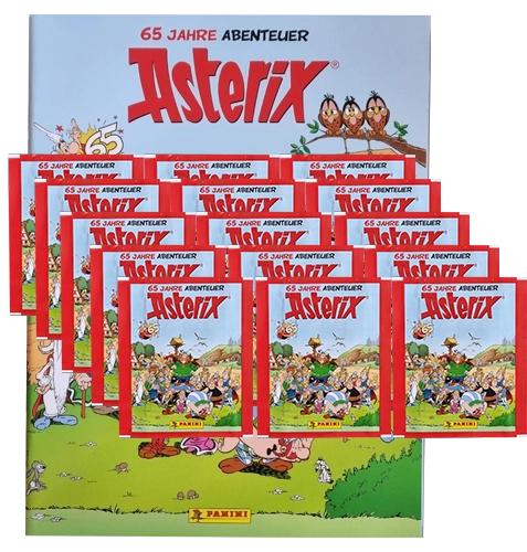 Panini Asterix 65 Jahre Abenteuer Sticker / 1x Sammelalbum inkl. 15x Stickertüten