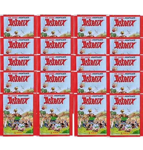 Panini Asterix 65 Jahre Abenteuer Sticker / 20x Stickertüten