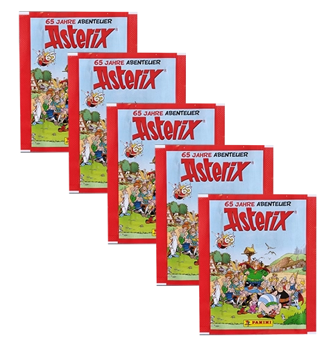 Panini Asterix 65 Jahre Abenteuer Sticker / 5x Stickertüten