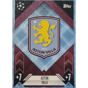 Topps Champions League Match Attax 2024/2025 / 001 Aston Villa Logo / Blau Parallel