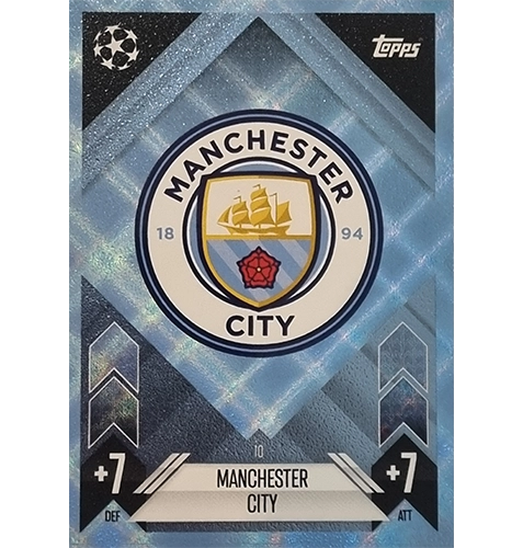 Topps Champions League Match Attax 2024/2025 / 010 Manchester City Logo / Blau Parallel