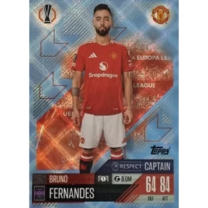 Topps Champions League Match Attax 2024/2025 / 105 Bruno Fernandes / Blau Parallel