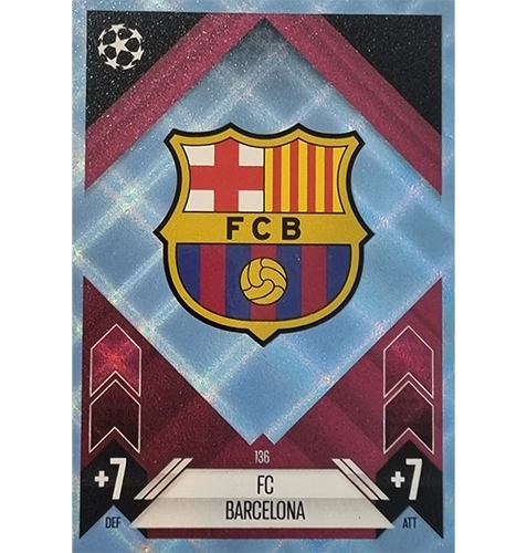 Topps Champions League Match Attax 2024/2025 / 136 Barcelona Logo/ Blau Parallel