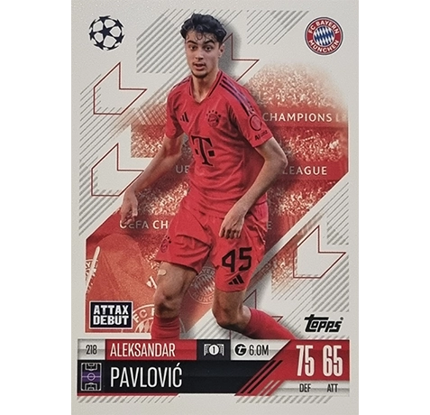 Topps Champions League Match Attax 2024/2025 / 218 Aleksandar Pavlovic