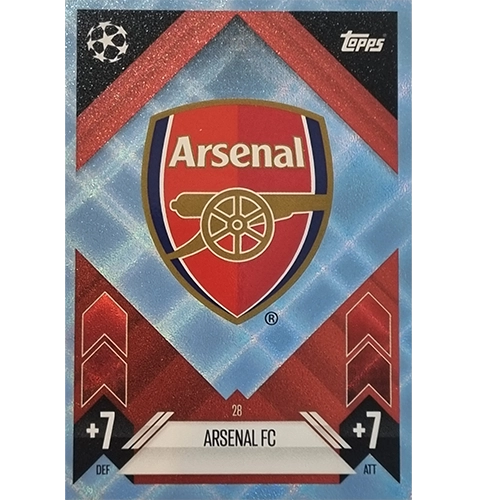 Topps Champions League Match Attax 2024/2025 / 028 Arsenal Logo / Blau Parallel