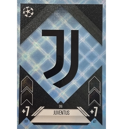 Topps Champions League Match Attax 2024/2025 / 316 Juventus Turin Logo / Blau Parallel