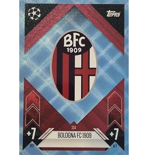 Topps Champions League Match Attax 2024/2025 / 334 Bologna Logo / Blau Parallel