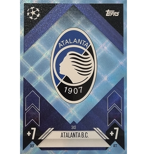 Topps Champions League Match Attax 2024/2025 / 343 Atalanta Bergamo Logo / Blau Parallel