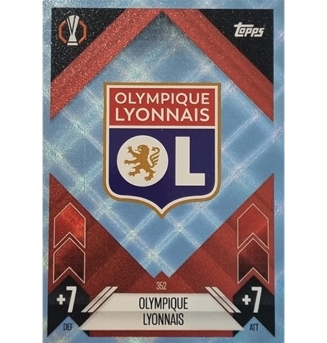 Topps Champions League Match Attax 2024/2025 / 352 Olympique Lyon Logo / Blau Parallel