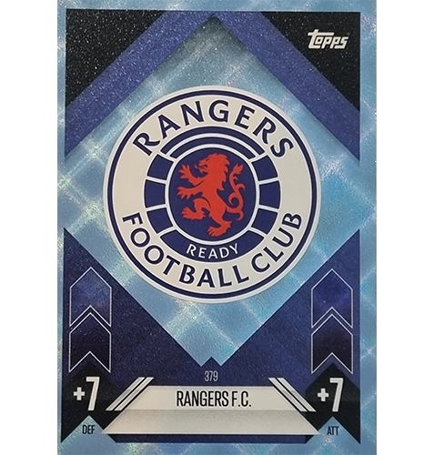 Topps Champions League Match Attax 2024/2025 / 379 Glasgow Rangers Logo / Blau Parallel