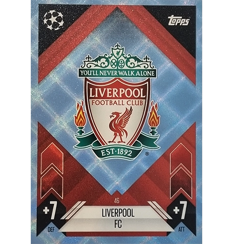 Topps Champions League Match Attax 2024/2025 / 046 Liverpool Logo / Blau Parallel