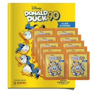 Panini 90 Jahre Donald Duck Sticker / 1x Stickeralbum inkl 10 Stickertüten