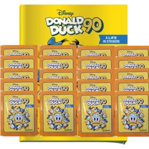 Panini 90 Jahre Donald Duck Sticker / 1x Stickeralbum inkl 20 Stickertüten