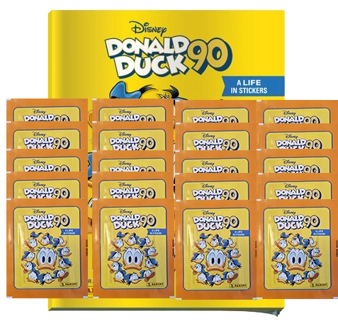 Panini 90 Jahre Donald Duck Sticker / 1x Stickeralbum inkl 20 Stickertüten