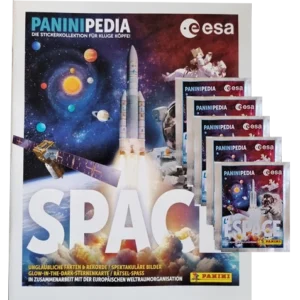 PaniniPedia Space Sticker / 1x Stickeralbum inkl 5x Stickertüten Sie erhalten: PaniniPedia Space Sticker / 1x Stickeralbum inkl 5x Stickertüten Inhalt je Stickertüte 5x Sammelsticker PaniniPedia hebt ab ins Weltall! Die neue Kollektionsserie von Panini bringt Wissensdurst undSammelleidenschaft unter einen Hut. Die neue Ausgabe SPACE, die in Zusammenarbeit mit der ESA entstanden ist, bringt kleinen und großen Astronauten mit vielen verblüffenden Fakten und atemberaubenden Bildern den Weltraum nach Hause! • Insgesamt 208 Sticker inkl. 24 Special Sticker + 16 Glow-in-the-Dark Sticker • Zielgruppe: Jungen 6-10 Jahre Entdecke die faszinierende Welt der PaniniPedia Space Sticker – Dein Schlüssel zu interstellarer Abenteuerlust! Einleitung: Willkommen in der aufregenden Galaxie der PaniniPedia Space Sticker! Diese einzigartigen Sammlersticker entführen dich auf eine Reise durch das Universum und bieten nicht nur Spaß, sondern auch lehrreiche Inhalte über Planeten, Sterne, Galaxien und vieles mehr. Egal, ob du ein leidenschaftlicher Sammler bist oder einfach nur neugierig auf die Geheimnisse des Weltraums – die PaniniPedia Space Sticker sind genau das Richtige für dich! Was sind PaniniPedia Space Sticker? Die PaniniPedia Space Sticker sind eine Sammlung von hochwertigen Stickern, die verschiedene Aspekte des Weltraums abdecken. Jedes Sticker-Paket enthält eine Vielzahl von Motiven, darunter: Planeten: Lerne alles über die verschiedenen Planeten unseres Sonnensystems, von den heißen Oberflächen des Merkur bis zu den eisigen Ringen des Saturn. Sterne und Galaxien: Entdecke die funkelnden Sterne am Nachthimmel und erfahre mehr über unsere Milchstraße sowie andere beeindruckende Galaxien. Raumfahrt: Tauche ein in die Geschichte der Raumfahrt mit Stickern, die berühmte Missionen und Raumfahrzeuge wie Apollo 11 oder den Mars Rover zeigen. Astronomie: Vertiefe dein Wissen über astronomische Phänomene wie schwarze Löcher, Supernovae und Nebel. Warum sind PaniniPedia Space Sticker so besonders? Bildung trifft Spaß: Die PaniniPedia Space Sticker kombinieren Lernen mit Spielspaß. Jedes Sticker-Paket enthält interessante Fakten und Informationen, die das Wissen über das Universum erweitern. Hochwertige Designs: Jedes Sticker-Motiv ist sorgfältig gestaltet und bietet lebendige Farben sowie detaillierte Illustrationen, die sowohl Kinder als auch Erwachsene begeistern. Sammlerstücke: Die PaniniPedia Space Sticker sind nicht nur zum Spielen gedacht; sie sind auch perfekte Sammlerstücke! Vervollständige dein Album und tausche doppelte Sticker mit Freunden. Förderung der Kreativität: Mit den Stickern kannst du deine eigenen kreativen Projekte gestalten – sei es ein persönliches Album, ein Poster oder sogar Schulprojekt! PaniniPedia Space Sticker / 1x Stickeralbum inkl 5x Stickertüten PaniniPedia Space Sticker / 1x Stickeralbum inkl 5x Stickertüten PaniniPedia Space Sticker / 1x Stickeralbum inkl 5x Stickertüten PaniniPedia Space Sticker / 1x Stickeralbum inkl 5x Stickertüten PaniniPedia Space Sticker / 1x Stickeralbum inkl 5x Stickertüten PaniniPedia Space Sticker / 1x Stickeralbum inkl 5x Stickertüten