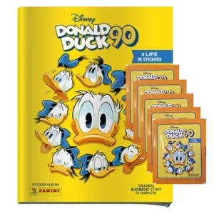 Panini 90 Jahre Donald Duck Sticker / 1x Stickeralbum inkl 5 Stickertüten