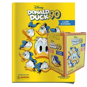 Panini 90 Jahre Donald Duck Sticker / 1x Stickeralbum inkl 1x Display je 36 Stickertüten