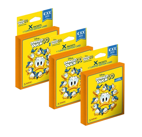 Panini 90 Jahre Donald Duck Sticker / 3x Eco Blister Pack