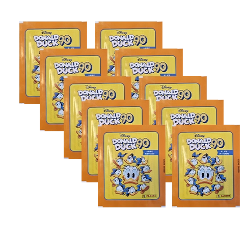 Panini 90 Jahre Donald Duck Sticker / 10x Stickertüten