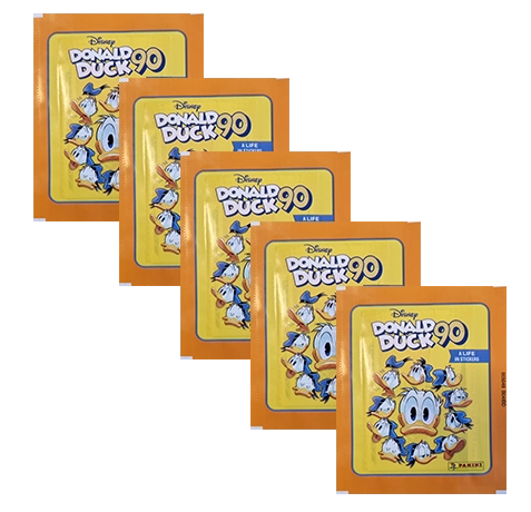 Panini 90 Jahre Donald Duck Sticker / 5x Stickertüten