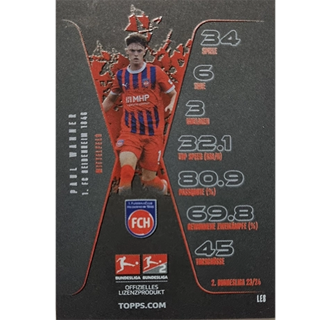 Topps Bundesliga Match Attax 2024/25 / Limited Edition Karte LE8 PAUL WANNER