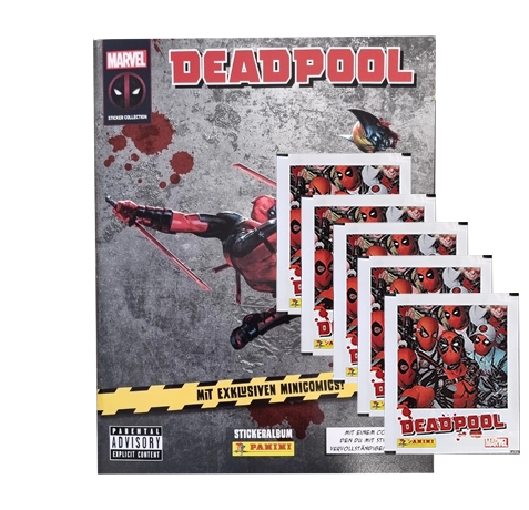 Panini Marvel Deadpool Sticker / Sammelalbum inkl 5x Stickertüten