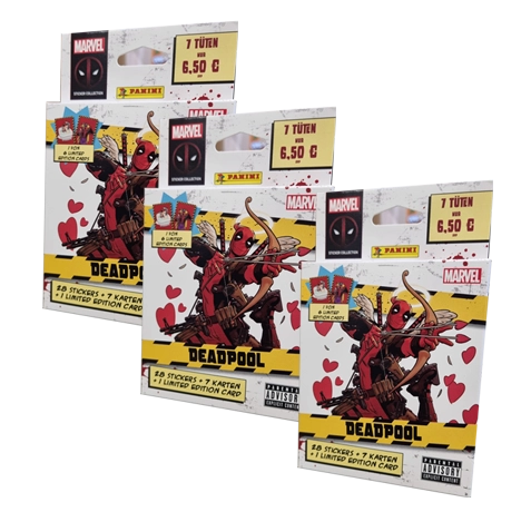 Panini Marvel Deadpool Sticker / 3x Eco Blister Pack