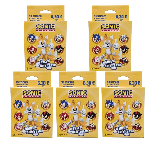 Panini Sonic the Hedgehog Sticker 2024 / 5x Eco Blister Pack