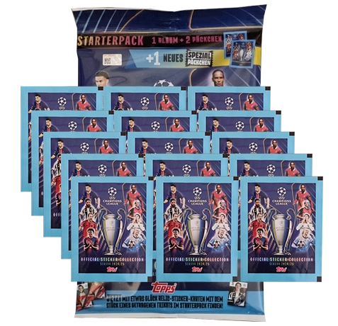 Topps Champions League Sticker 2024/25 / 1x Starterpack inkl 15x Stickertüten