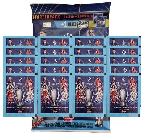 Topps Champions League Sticker 2024/25 / 1x Starterpack inkl 20x Stickertüten