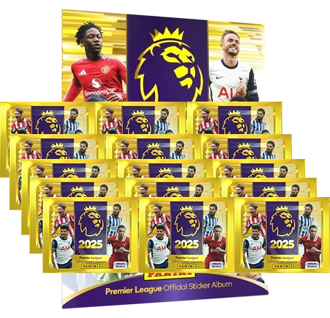 Panini Premier League Sticker 2025 / Stickerlbum inkl 15x Stickertüten