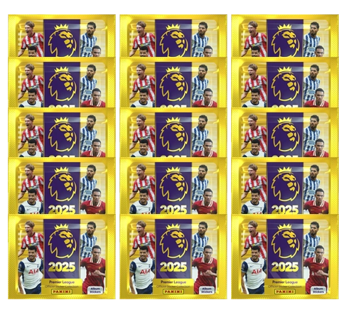 Panini Premier League Sticker 2025 / 15x Stickertüten